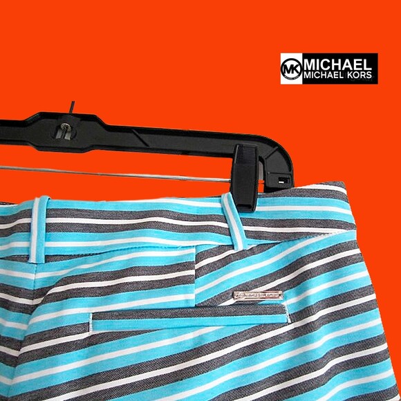 MICHAEL Michael Kors NEW Coastal PEACOCK Stripe Mini Short 12 - Picture 8 of 11